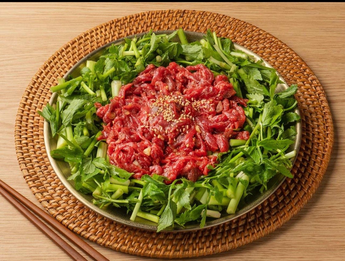 한우 미나리 무침
