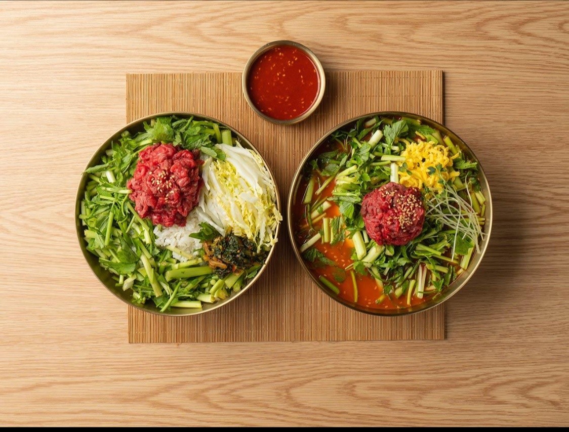 육회 비빔 메뉴
